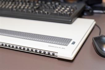Braille-Tastatur in Nahaufname