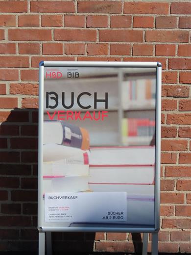 Photo: Poster for the book sale at the BIB 