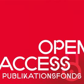 Logo: Open-Access-Publikationsfonds. Schrift auf rotem Hintergrund mit Schlosssymbol von OA.