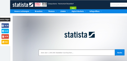 screenshot database statista