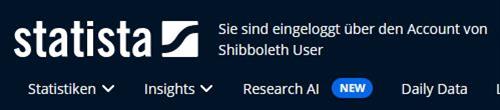 Screenshot Statista via Shibboleth