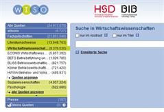 Screenshot: Fachdatenbank wiso